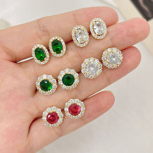 18K Brass Gold-plated Zircon Fashion Earrings - Product Image 2