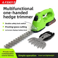 Taille-haie sans fil 2-en-1, mini cisaille à gazon, coupe-arbustes électrique, batterie lithium rechargeable pour l'entretien des jardins et des pelouses