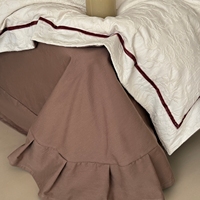 Ensemble de literie en jacquard 100% coton, 4 pièces, style moderne minimaliste, housse de couette avec bordure contrastée, broderie papillon, linge de lit