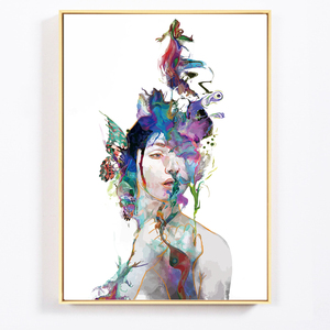<span class=keywords><strong>Aquarelle</strong></span> abstraite femme toile Art mural peinture affiche maison café décor mural peinture à l'huile sur toile affiches et imprimés Art photo - Product Image 5
