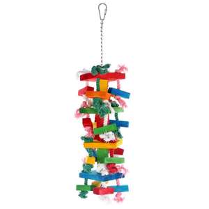 Jouets pour oiseaux de grande et moyenne taille : brochettes de banane et pomme pour perroquets gris diamant, jouets à mâcher en bois colorés, fournitures pour oiseaux - Product Image 6