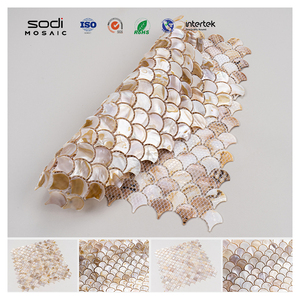 Diseño de escamas de pescado mosaico ostra Shell pared Backsplash pared azulejo pegatina madre de perla mosaicos Mosaico De Conchas - Product Image 1