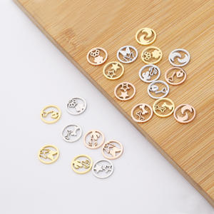 Золотые прелести, полированные металлические аксессуары для ожерелья, цепочки, браслеты, Лунные звезды, украшения из нержавеющей стали - Product Image 4