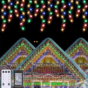 Usine populaire directe en gros télécommande extérieure 8 modes LED rideau de glaçon lumières noël luces <span class=keywords><strong>navida</strong></span> 31V - Product Image 6
