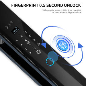 Serrure de porte intelligente HanDaily avec interphone vidéo, reconnaissance faciale, empreinte digitale, caméra et Wi-Fi, avec clé - Product Image 4