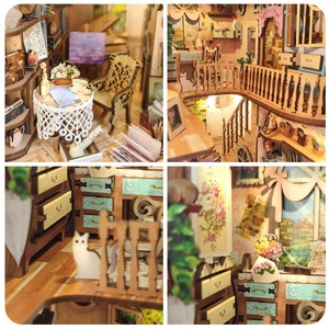 Hamaileon Countryside Diary DIY Miniature Wooden Book Nook 3D Puzzle Doll House Kit SQ09 Bookshelf Assembly Bookend Country Toy - Product Image 5