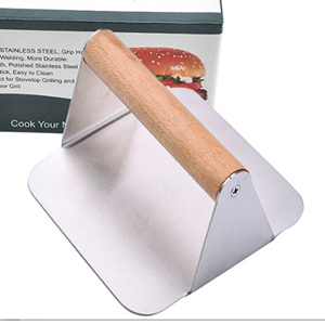 <span class=keywords><strong>Presse</strong></span> à <span class=keywords><strong>hamburger</strong></span> en acier inoxydable, <span class=keywords><strong>presse</strong></span> à <span class=keywords><strong>hamburger</strong></span> carrée, accessoires professionnels pour plancha, kit de <span class=keywords><strong>presse</strong></span> à griller avec poignée en bois - Product Image 4