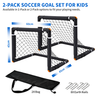 Gawang Sepak Bola Mini Portabel dan Tahan Lama untuk Anak-Anak, Peralatan Latihan Olahraga Luar Ruangan, Gawang Sepak Bola Lipat