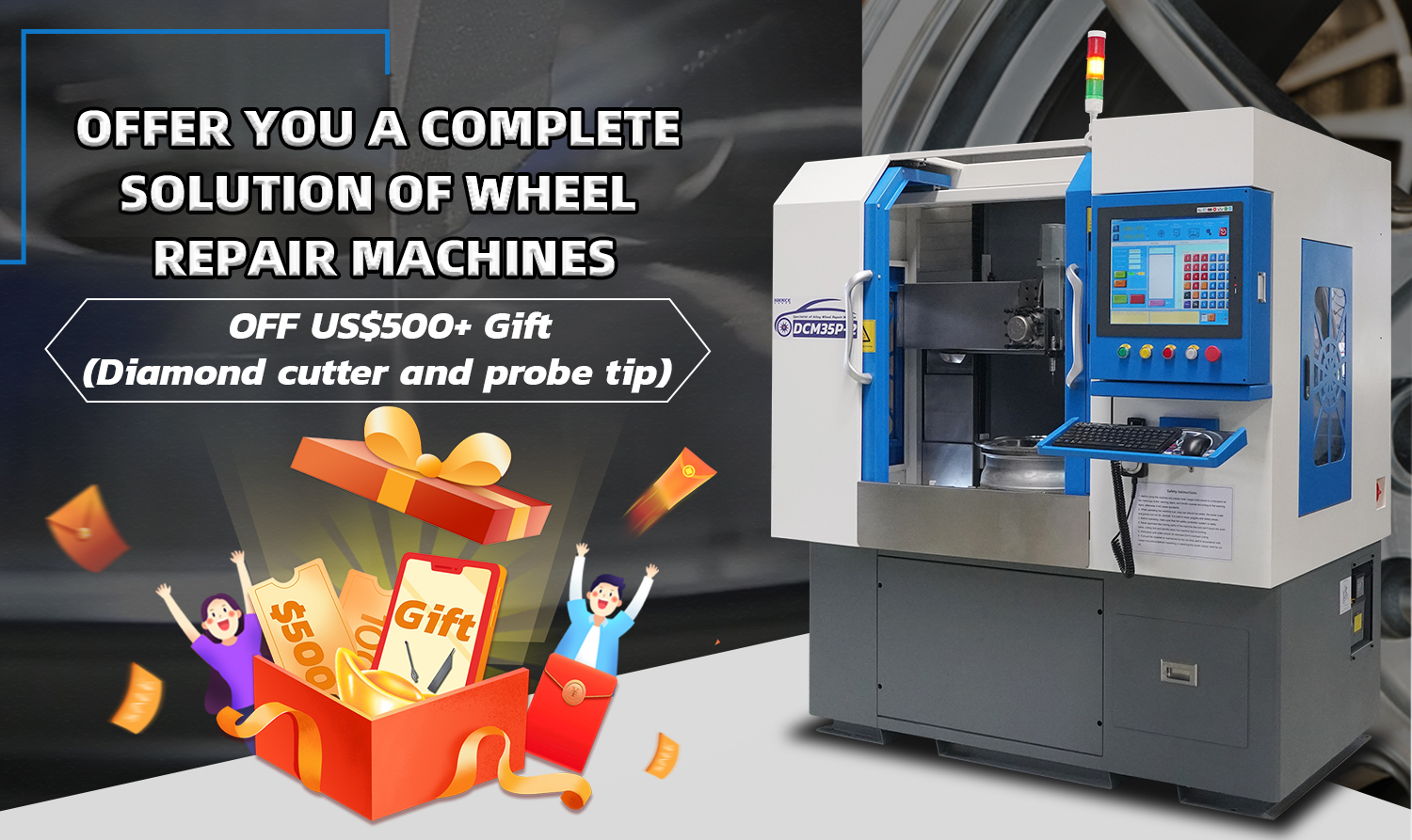 Alloy Wheel Repair Lathe Car Wheel Polishing Rims Repair Lathe Machine