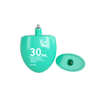 Nouvelle bouteille de lotion solaire vide en forme d'œuf de 50 ml à 80 ml, personnalisable avec impression sérigraphique, 5 couches EVOH, sans BPA, couleur personnalisée, avec bouchon à vis