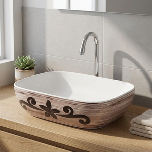 Comptoir de salle de bain moderne en granit de surface solide couleur ivoire, résistant à l'eau, écologique, durable, à l'apparence élégante - Product Image 5