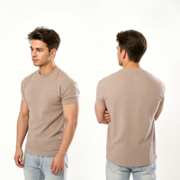 T-shirt de course à séchage rapide pour homme, respirant, décontracté, sportif, 65% coton, élastique, deux types de cols, personnalisation du logo