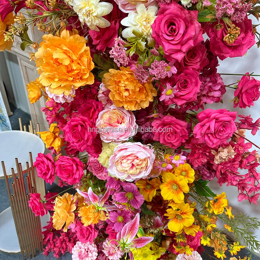 Söz açık kapalı düğün dekorasyon ipek yapay renkli çiçek kemer düğün kemer