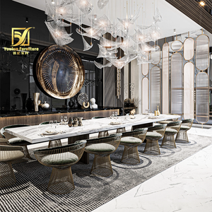 الفاخرة رمادي الكراسي 12 14 مقاعد قرص من الرخام للمنضدة طاولة طعام مصنعين - Product Image 3