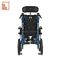 Kursi roda Manual aluminium punggung tinggi berat untuk orang dewasa nyaman anak-anak dengan difabel, Rollator jalan untuk orang tua