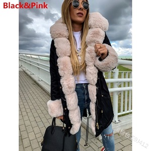 Parka Invernale Medio-Lungo con Collo in <span class=keywords><strong>Pelliccia</strong></span> e Fodera in <span class=keywords><strong>Pelliccia</strong></span> per Donne E9J412 - Product Image 3