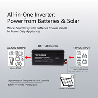 Onduleur Pretiosus avec contrôleur 350W 350 watts onduleur à onde sinusoïdale modifiée DC 12V à AC 220V 30A convertisseur de puissance