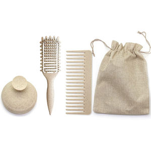 Brosse à <span class=keywords><strong>cheveux</strong></span> en silicone avec paille de blé et peigne démêlant à dents larges brosse à shampoing pour <span class=keywords><strong>cheveux</strong></span> <span class=keywords><strong>bouclés</strong></span> secs et humides logo personnalisé - Product Image 1