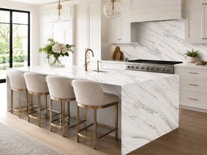 UNION Calacatta Mist Vein, Losa de Cuarzo Artificial Impresa, Super Jumbo, Diseño Moderno Ecológico, Encimeras para Cocina y Baño - Product Image 2