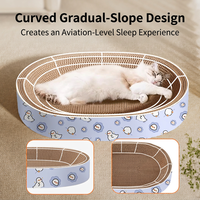 Lit-grattoir pour chat en carton ondulé, planche à gratter intégrée, lit pour chat adulte