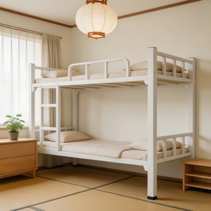 Lit superposé moderne en métal pour adultes, lits supérieurs et inférieurs en acier épais et durable, design gain de place, assemblé, pour chambre à coucher et appartement - Product Image 1