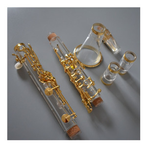 Clarinetto in Si Bemolle di Alta Qualità con Corpo Tubolare Trasparente e Chiavi Placcate in Oro, Clarinetto in Acrilico per Musicisti - Product Image 1