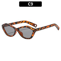 Lunettes de soleil œil de chat géométriques, monture hexagonale, style rétro tendance, verres étroits vintage, pour femme, mode urbaine, vente en gros, logo personnalisé