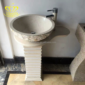 Lavabo de Pedestal de mármol <span class=keywords><strong>antiguo</strong></span> Fregadero de lavado a mano con fregadero de champú de <span class=keywords><strong>piedra</strong></span> artificial de cerámica pulida Fregaderos de Pedestal - Product Image 1