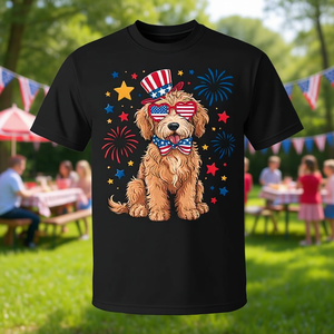 T-shirt Goldendoodle Patriotic 4th Of July con bandiera degli Stati Uniti per cani - Product Image 3