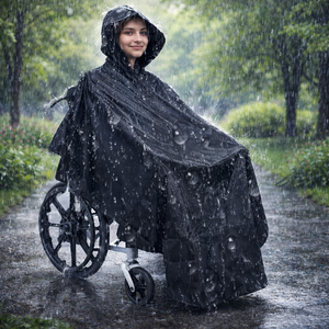 เสื้อกันฝนสำหรับรถเข็นแบบเต็มตัว น้ำหนักเบา ระบายอากาศได้ดี กันน้ำ ใช้ซ้ำได้ ขนาดพอดีกับทุกคน - Product Image 1