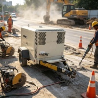 Compresseur d'air à vis diesel P400 remorquable 400 CFM 7 bars en bon état pour l'exploitation minière, le forage et la construction - Occasion