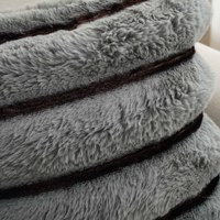 850GSM moelleux doux épais luxe Double face coupe rayure fausse fourrure Vegan couverture bulle vert Double ourlé jeté
