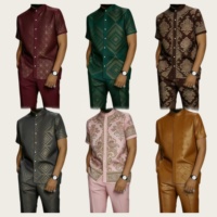 Liquidation d'usine en gros transfrontalière : Ensemble chemise décontractée rayée pour homme, imprimé numérique 3D, mode automne, pour l'extérieur