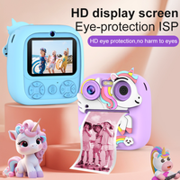 Appareil photo pour enfants Licorne avec écran HD 2,4'', lumière d'appoint intégrée, filtre, jeux, lecteur MP3, imprimante photo – Cadeau d'anniversaire et de Noël