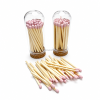 Allumettes en verre de haute qualité assorties à des allumettes en bois naturel pour bougies parfumées, cheminée, usage domestique