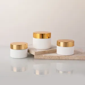 30g 50g 100g Opal White Ceramic Porcelain Glass Face Cream Jars With Lids For Cosmetics