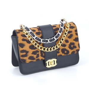 Commercio all'ingrosso di modo di cuoio DELL'UNITÀ di elaborazione del sacchetto di spalla con del leopardo della pelle scamosciata retro style delle donne di disegno speciale crossbody bag con due di colore del metallo - Product Image 2