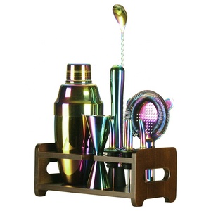 Juego <span class=keywords><strong>de</strong></span> Coctelera <span class=keywords><strong>de</strong></span> Acero Inoxidable 304 con Marco <span class=keywords><strong>de</strong></span> Madera, 10 Piezas, Diseño Americano Clásico, <span class=keywords><strong>Utensilios</strong></span> <span class=keywords><strong>de</strong></span> Bar Duraderos y Ecológicos para el Hogar - Product Image 5
