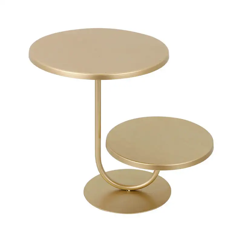 Premium Kwaliteit Two Tier Cake Stand En Onze Traktatie Met Een Gouden Metalen Decoratief Voor Keukengebruik In Restaurant