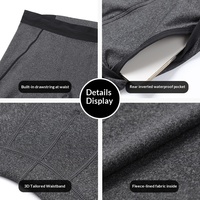 Leggings de sport pour homme en polyester doublé polaire, ajustés, longs, à séchage rapide et anti-transpiration, pour la course et l'entraînement, collection automne-hiver
