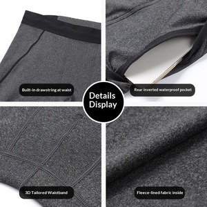 Leggings da <span class=keywords><strong>Uomo</strong></span> Autunno Inverno in Poliestere Felpato, Aderenti, a Lunghezza Intera, per Corsa e Allenamento, Asciugatura Rapida, Traspiranti, per Fitness - Product Image 2