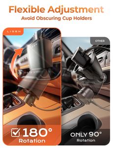 LISEN 90W Adaptateur allume-cigare métallique pour voiture avec <span class=keywords><strong>charge</strong></span> rapide PD 30W, double <span class=keywords><strong>prise</strong></span> pour <span class=keywords><strong>iPhone</strong></span> Samsung Camion - Product Image 4