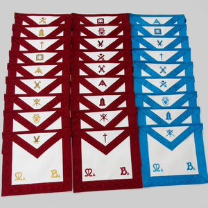 Delantal de oficiales del Rito Francés con bordado MB, imitación de cuero, técnica de cinta, artesanía, bordado masónico de punto de cruz - Product Image 1