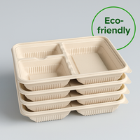 Plateau alimentaire jetable en gros écologique dégradé assiettes jetables et boîte de récipient alimentaire assiettes de restaurant