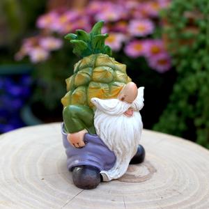 Stile creativo cartone animato <span class=keywords><strong>ananas</strong></span> nano figurina in miniatura decorazione da giardino in resina artigianale giardino all'aperto e cortile regalo - Product Image 4