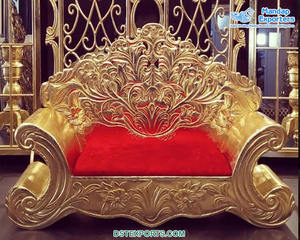 ชุดโซฟาตกแต่งเวทีมุสลิม walima ชุดโซฟางานแต่งงานสุดหรูของอินเดียต้อนรับงานแต่งงานเวทีทอง furnitureuk USA - Product Image 4