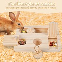 Jouet de forrage en bois massif pour hamsters, distributeur de friandises multi-trous, jeu interactif qui soulage l'ennui pour les hamsters et les petits rongeurs