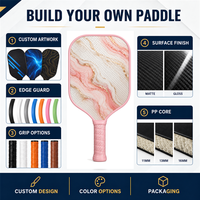 Fournisseur de raquettes de pickleball en fibre de carbone T700, surface brillante, protection des bords personnalisée, couleur et poignée au choix