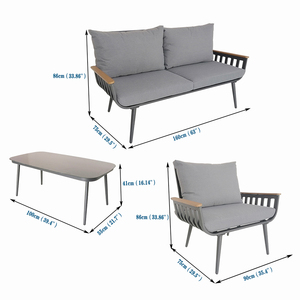 Meubles haut <span class=keywords><strong>de</strong></span> gamme et élégants en promotion directe usine – Ensembles <span class=keywords><strong>de</strong></span> <span class=keywords><strong>salon</strong></span> 4 pièces avec structure en aluminium - Product Image 6