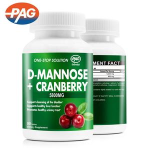 Comprimés Marque privée D-Mannose et Extrait de Canneberge Supplément Femmes Santé Urinaire Femmes Probiotiques Avec Canneberge - Product Image 1